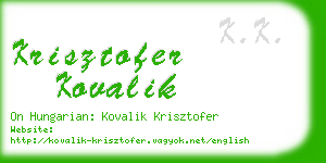 krisztofer kovalik business card